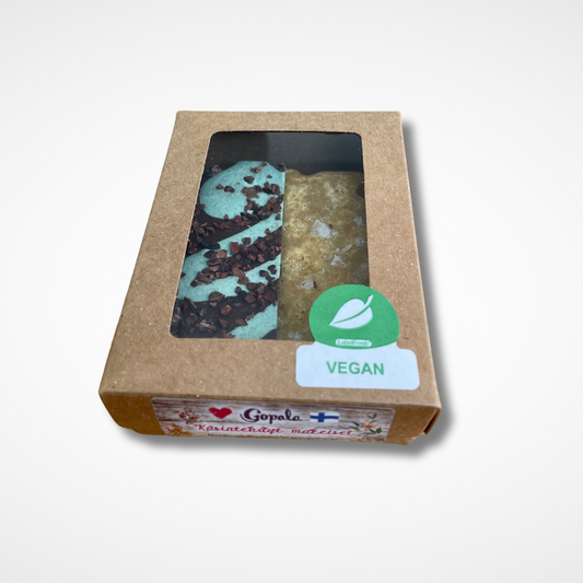 Fudge-boxi 200g,  VEGAANI Minttusuklaa ja Cookiedough
