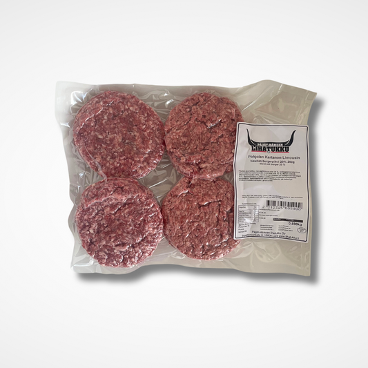 Naudan jauhelihan burgeripihvit 4x150g (pakaste)